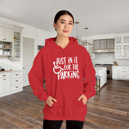Just In It For The Parking (Wheelchair User) Adult Heavy Blend™ Hoodie