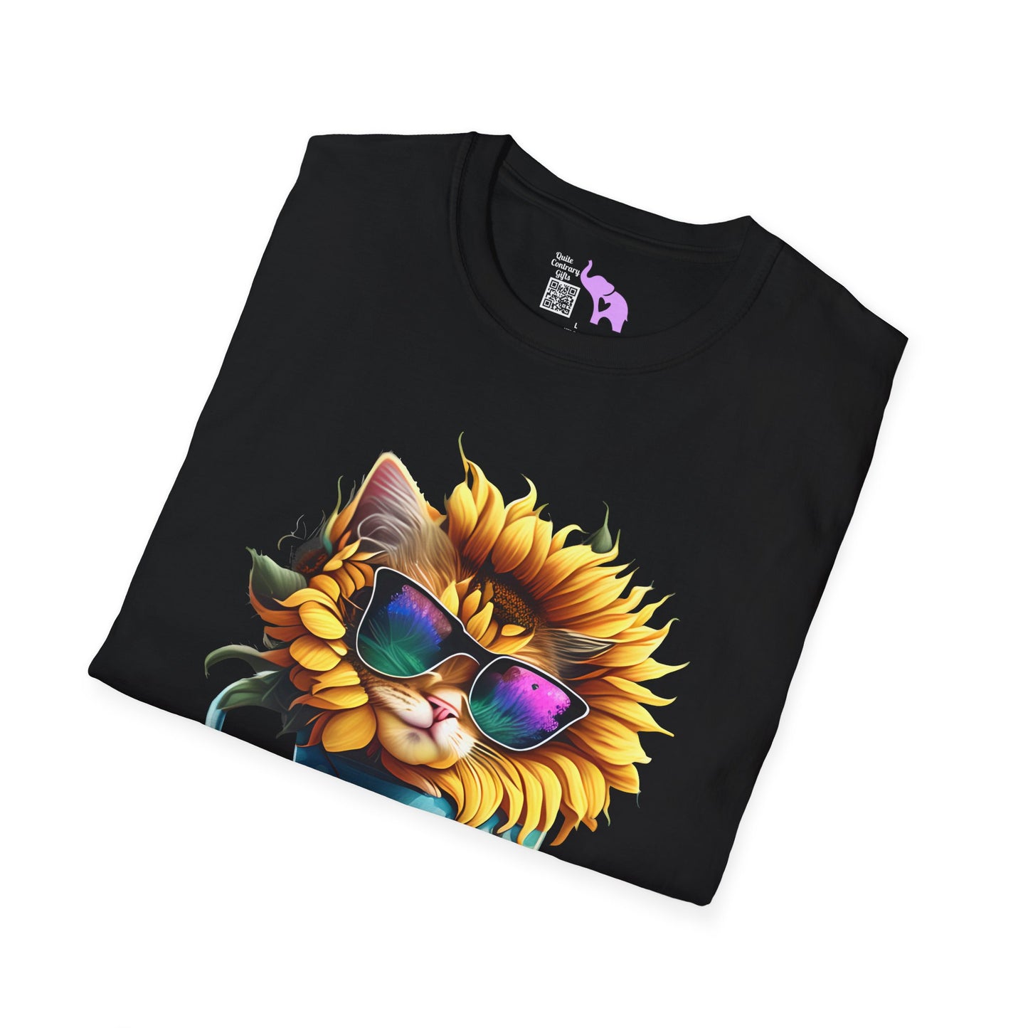 Cool Sunflower Kitten 1 Adult T-shirt