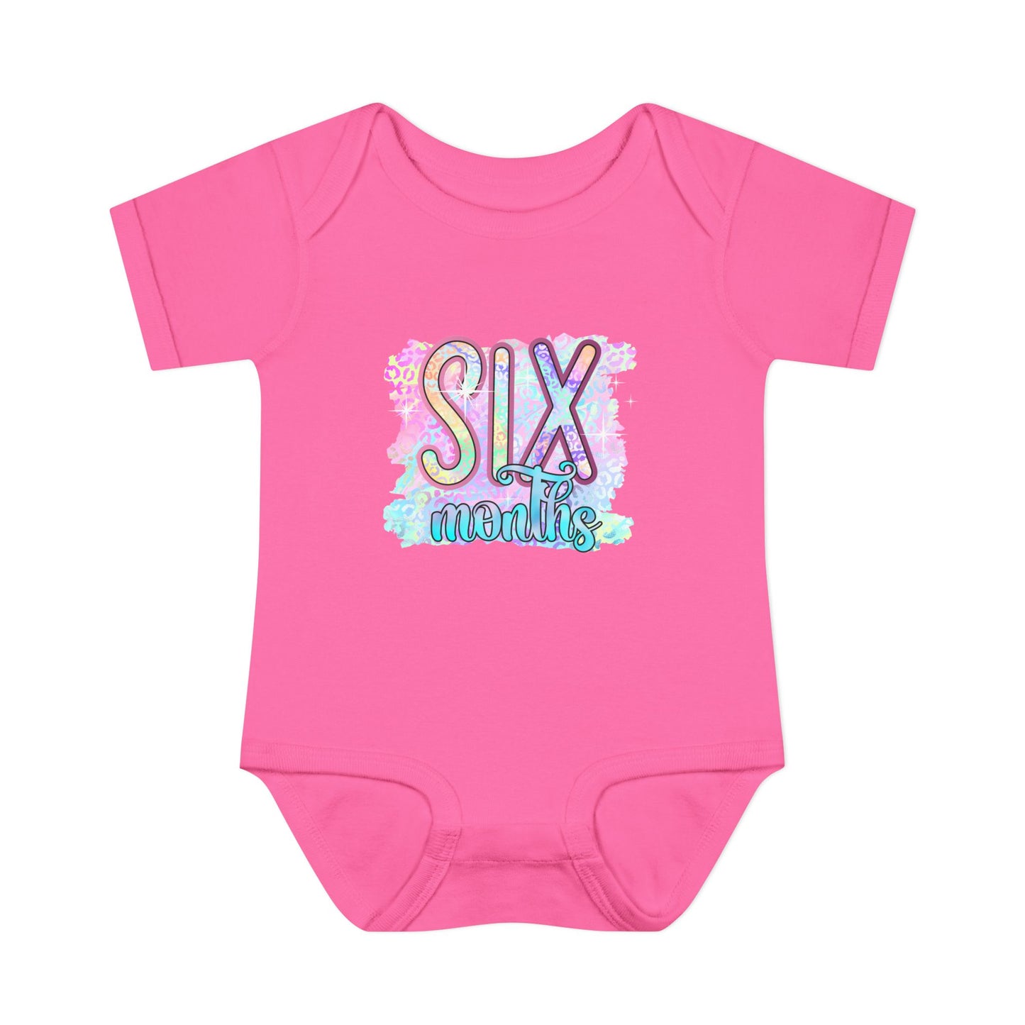 Pastel Wild One Milestone Baby Bodysuit-Six Months