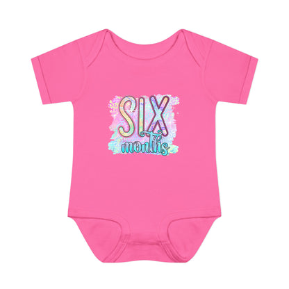 Pastel Wild One Milestone Baby Bodysuit-Six Months