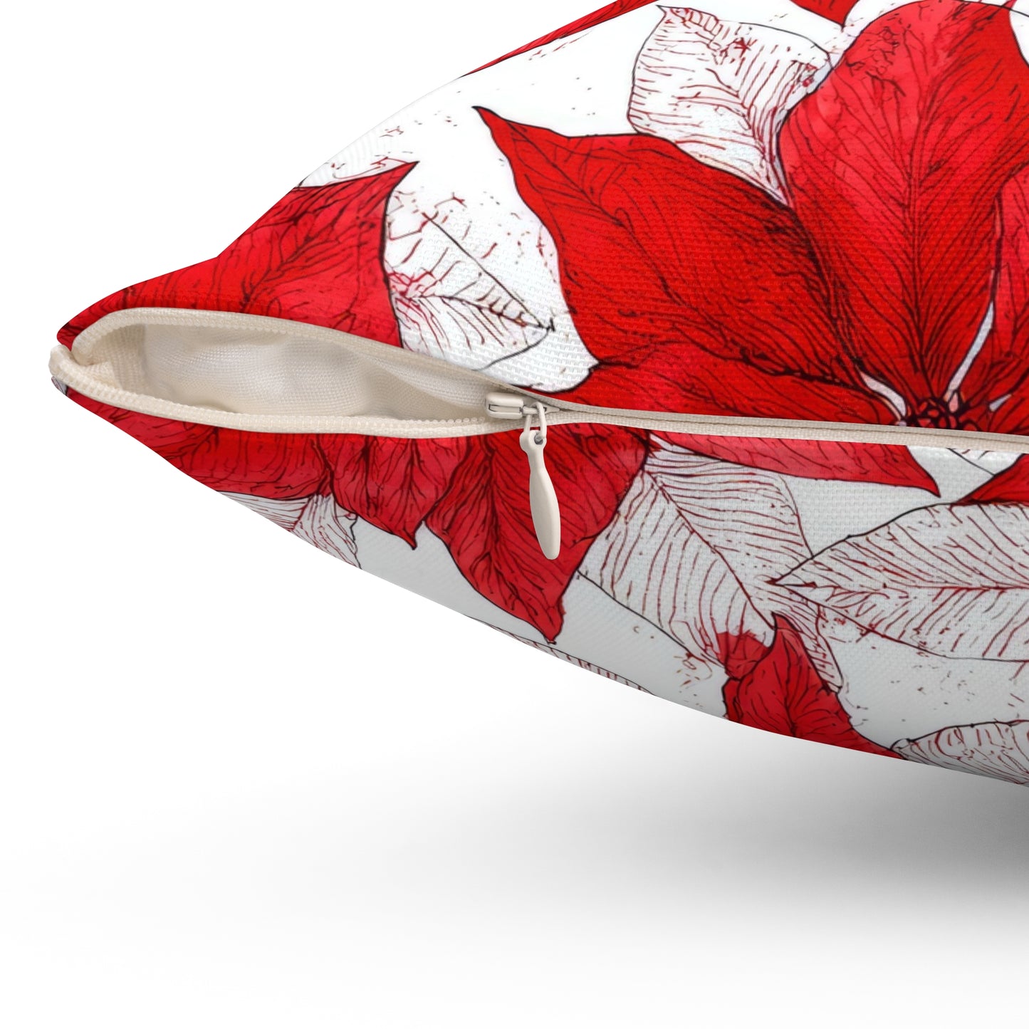 Christmas Blossom Sketch Throw Pillow