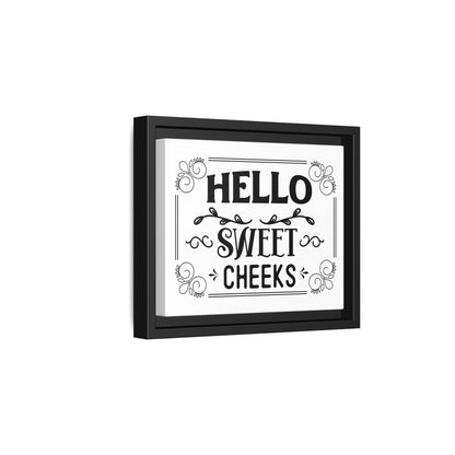 Hello Sweet Cheeks 2 Framed Canvas Bathroom Art