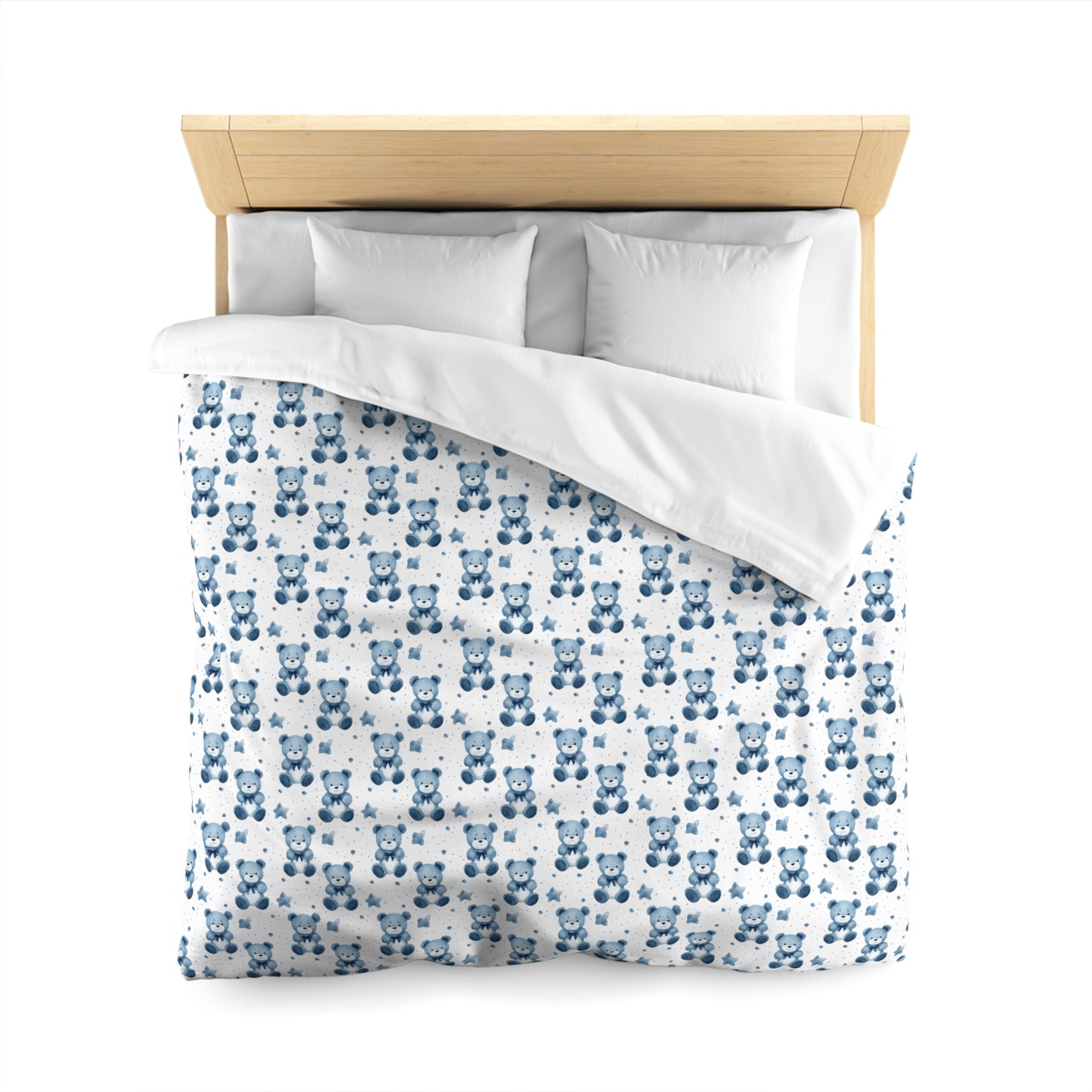 Blue Bear Hugs Microfiber Duvet Cover