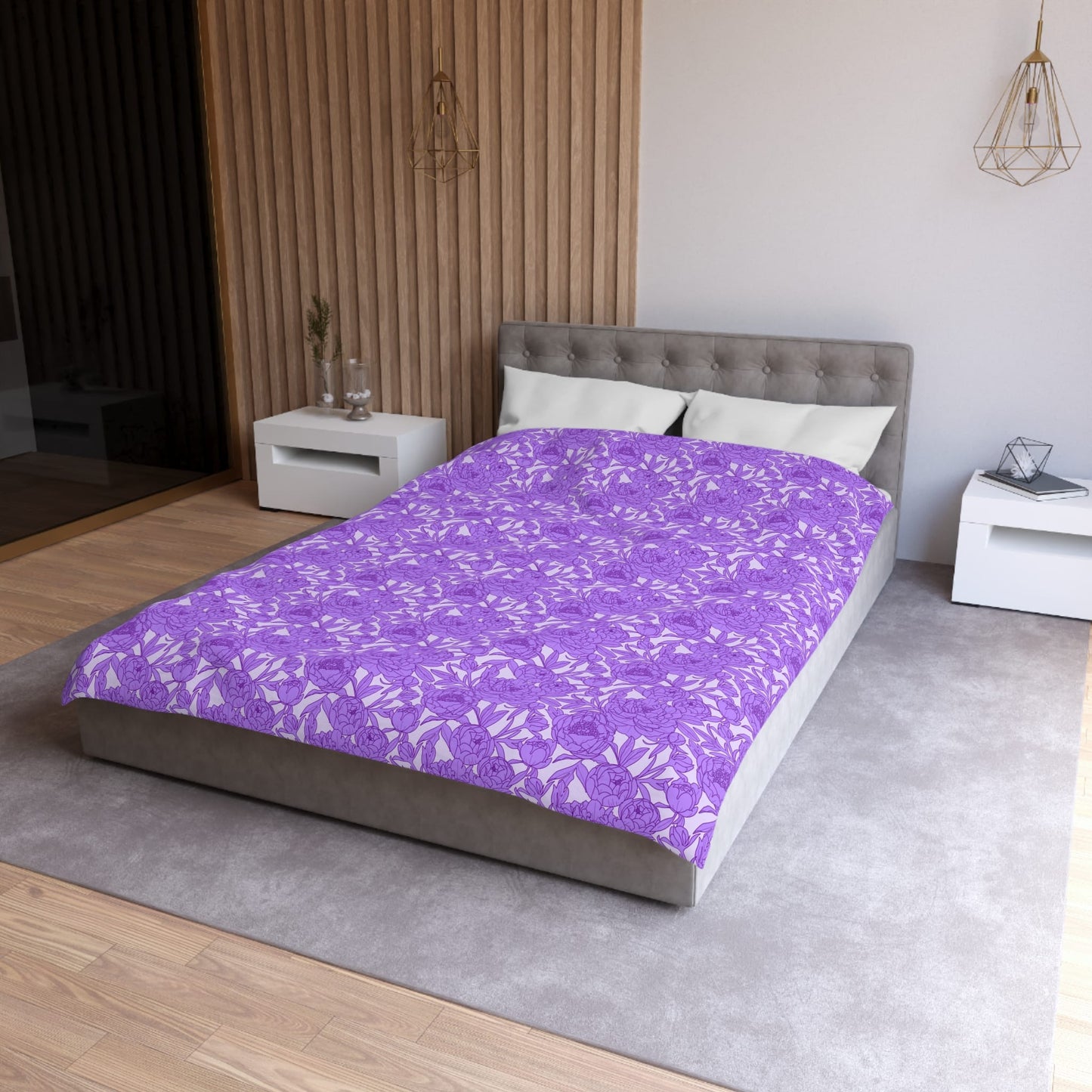 Lavender Peony Symphony Duvet Bedding Set