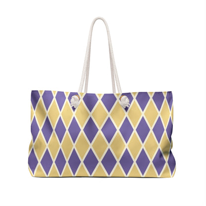Purple/Yellow Harlequin Weekender Bag