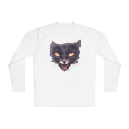 Black Cat Face Adult Long Sleeve Tee