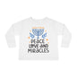 Hanukkah Peace Love & Miracles 1 Toddler Long Sleeve Tee