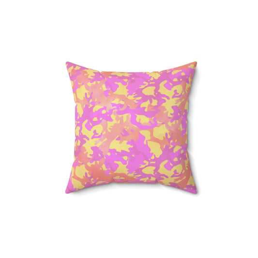 Sunset Sorbet Camo Throw Pillow