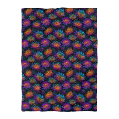 Luminous Lotus Microfiber Duvet Cover