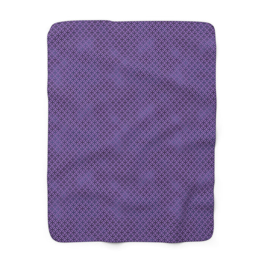 Geometric Circles & Diamonds Sherpa Fleece Blanket