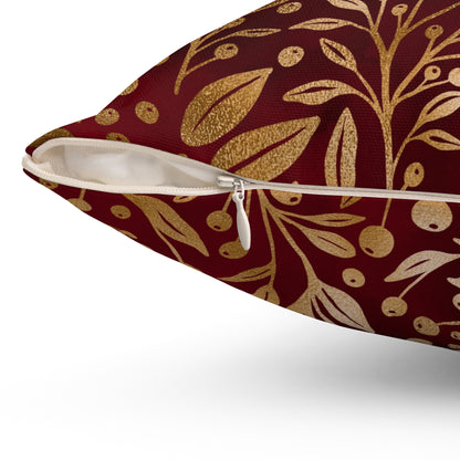 Royal Ember Blossoms Throw Pillow