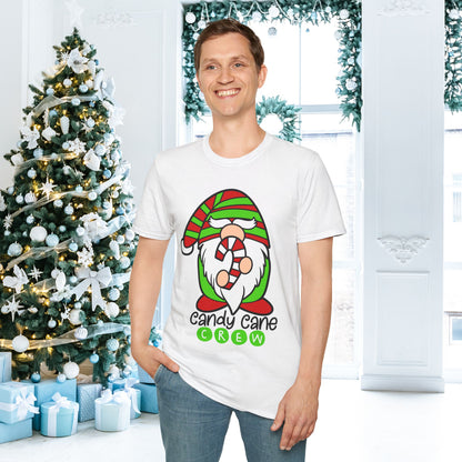 Candy Cane Crew Gnome Adult T-shirt