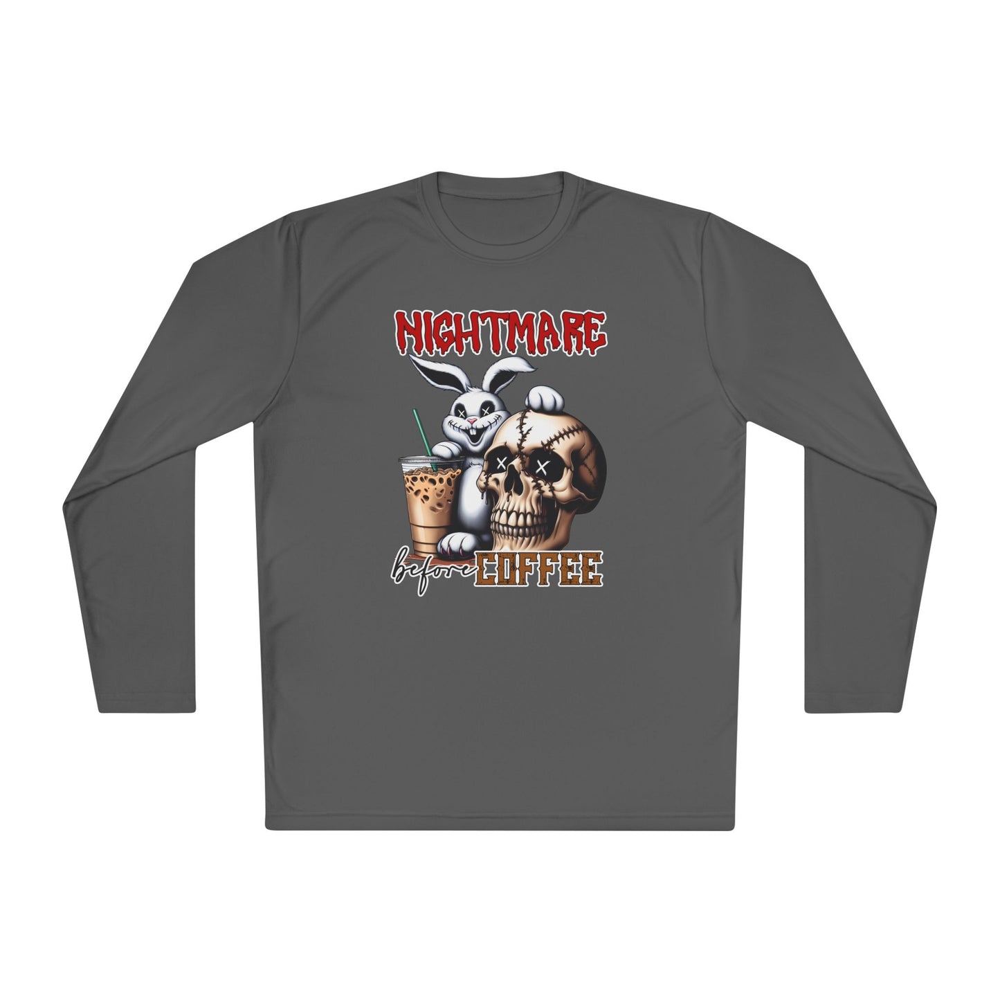 Nightmare Before Coffee (Voodoo Bunny w/Skull) Adult Long Sleeve Tee