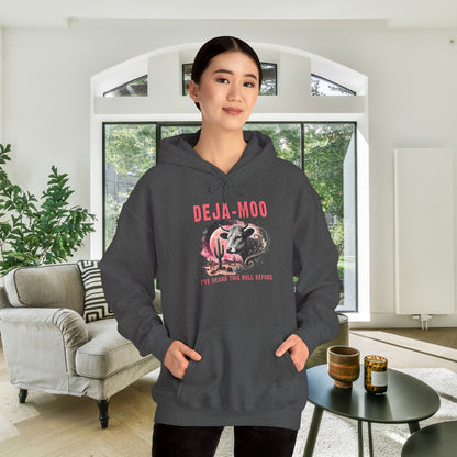 Deja Moo I've Heard This Bull Before Heavy Blend™ Hooded Sweatshirt