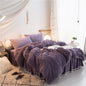 Korean Mink Velvet Cozy 4Pc Bedding Duvet Set w/Skirt