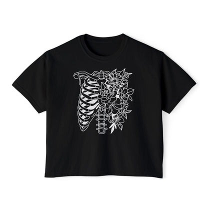 Floral Ribcage Women's Boxy Tee