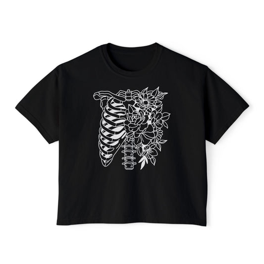 Floral Ribcage Women's Boxy Tee