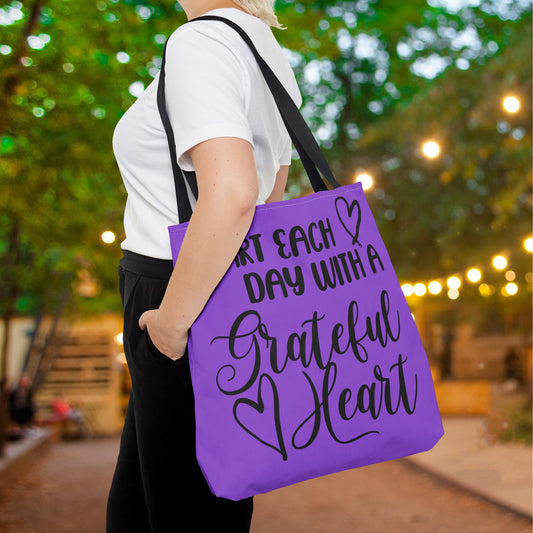 Start Each Day With A Grateful Heart Canvas Tote Bag