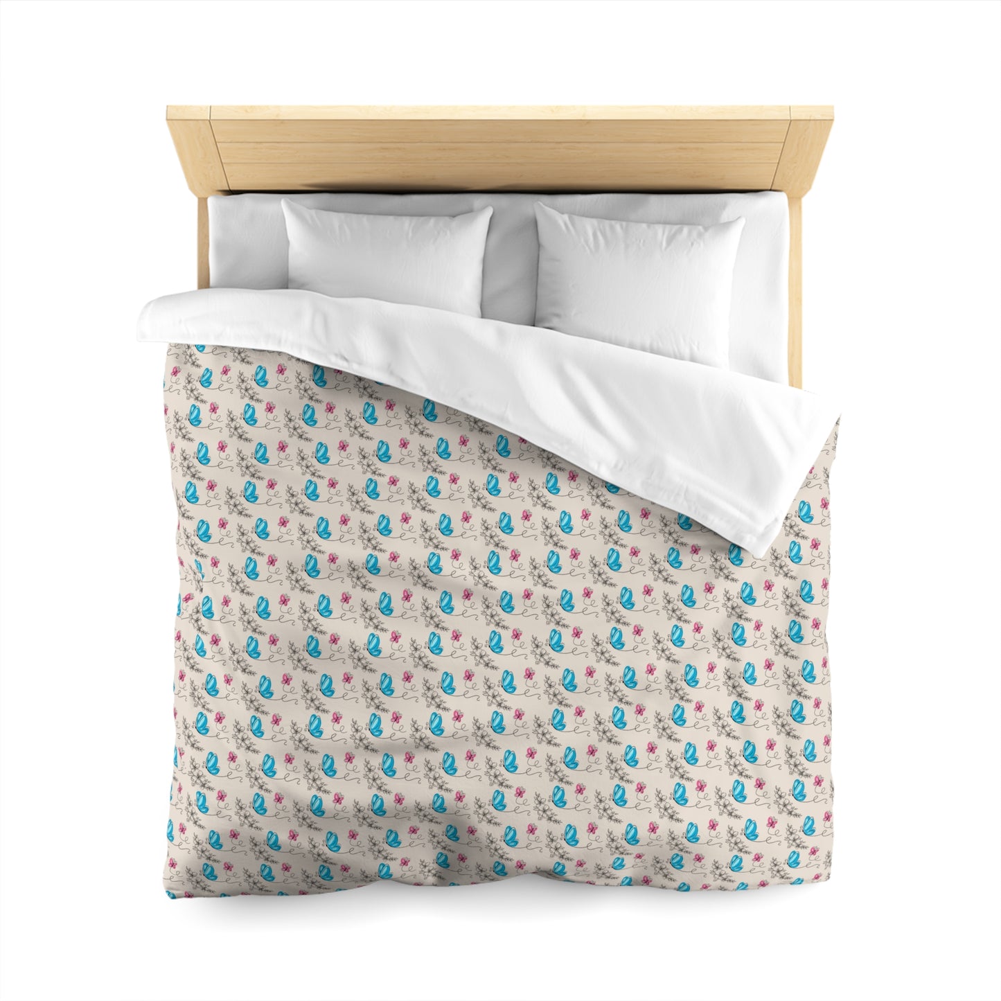 Butterfly Doodles Microfiber Duvet Cover