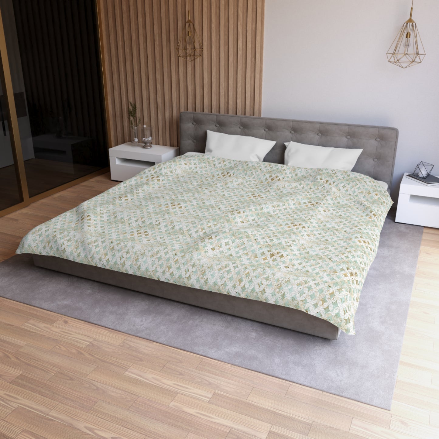 Faded Correspondence Microfiber Duvet Cover