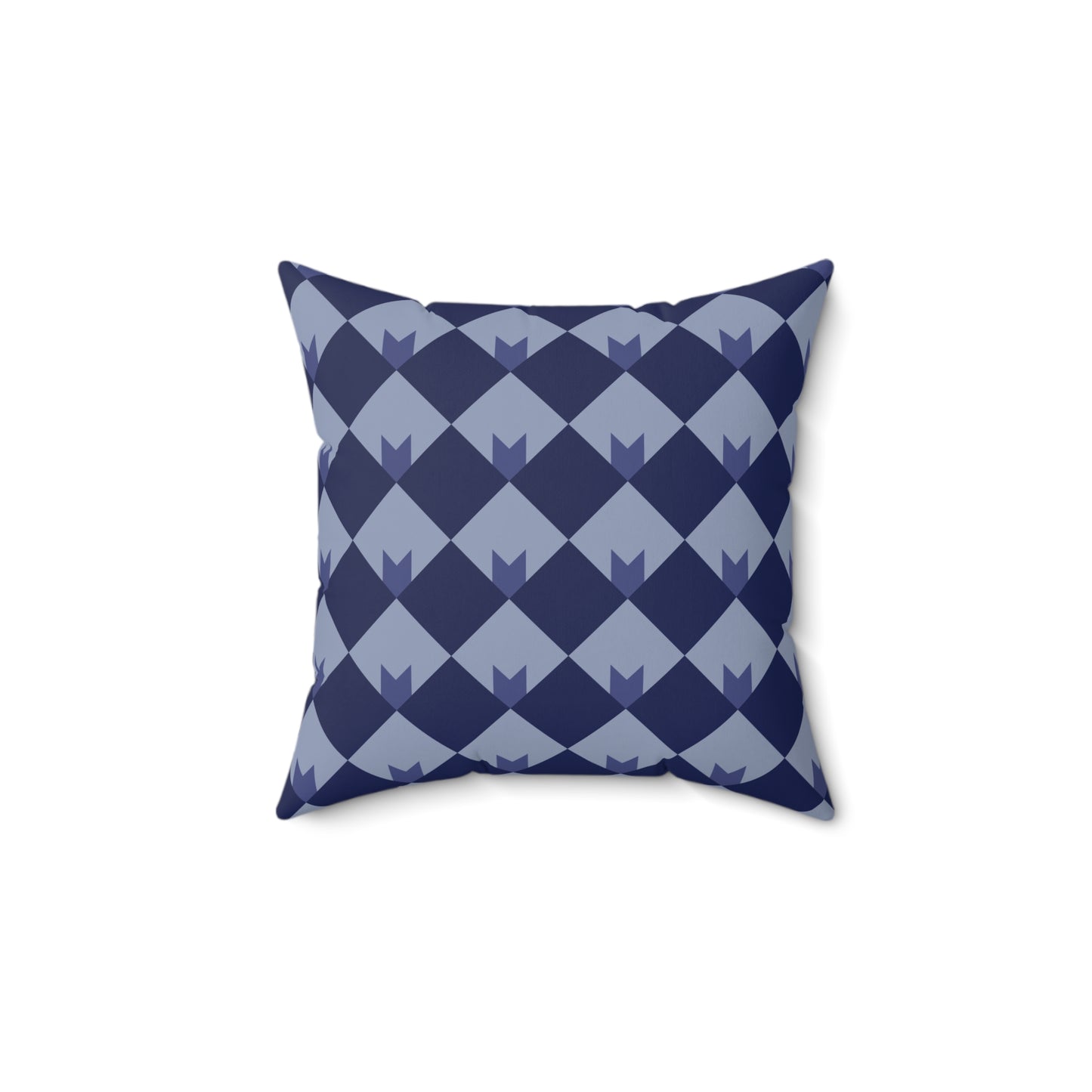 Diamond Bloom-Navy & Periwinkle Throw Pillow