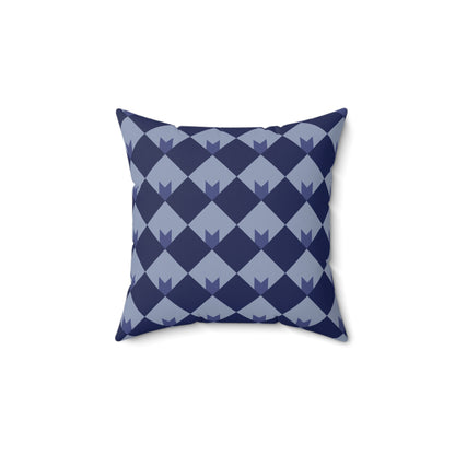 Diamond Bloom-Navy & Periwinkle Throw Pillow