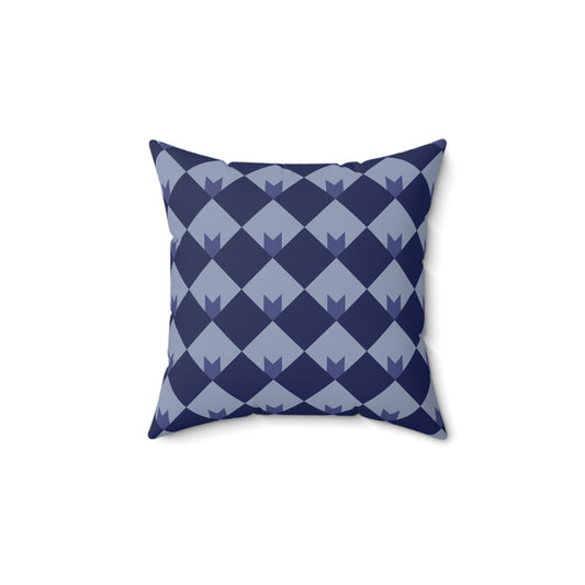 Diamond Bloom-Navy & Periwinkle Throw Pillow