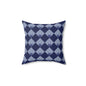 Diamond Bloom-Navy & Periwinkle Throw Pillow