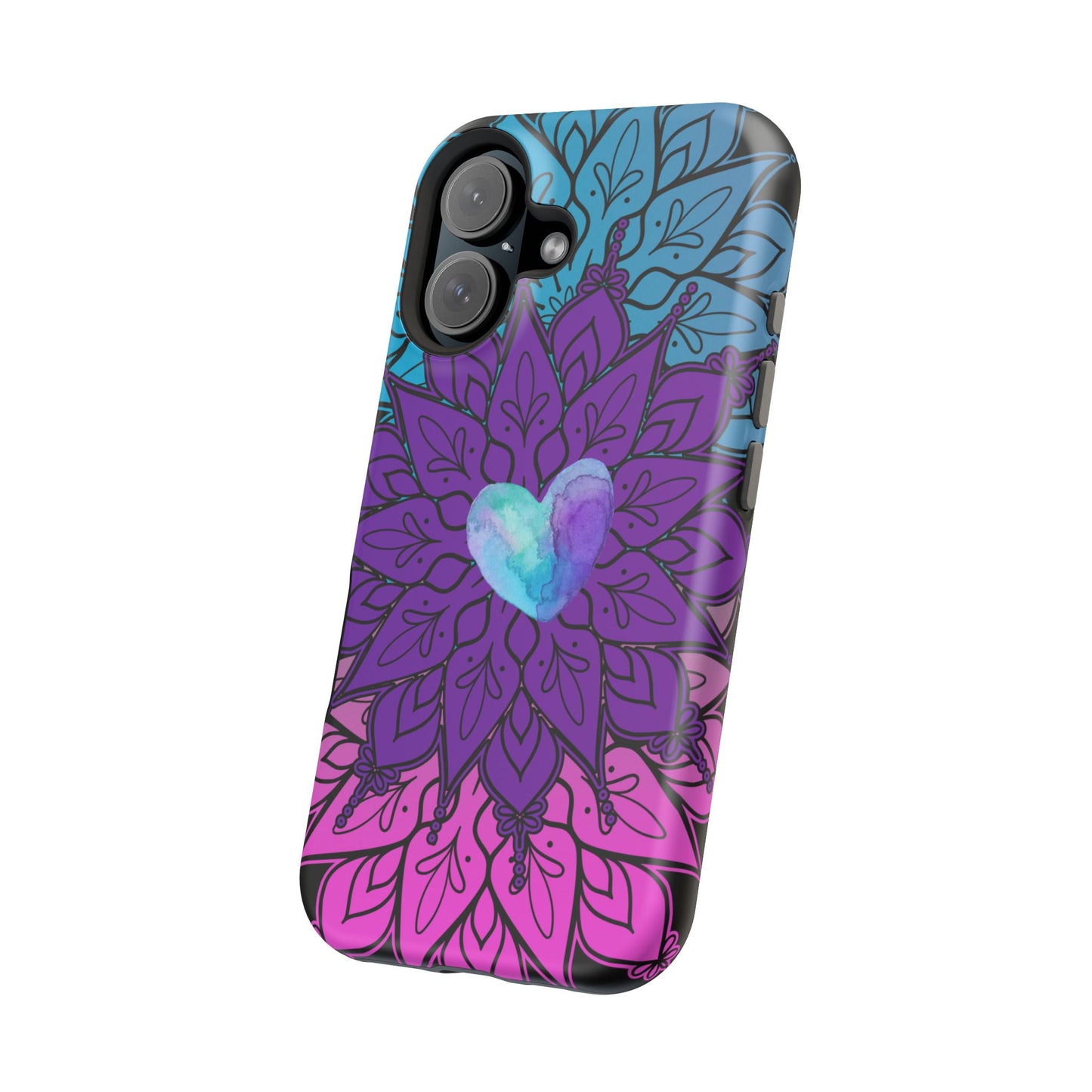 Colorful Mandala w/Heart MagSafe® Compatible Tough Case for iPhone