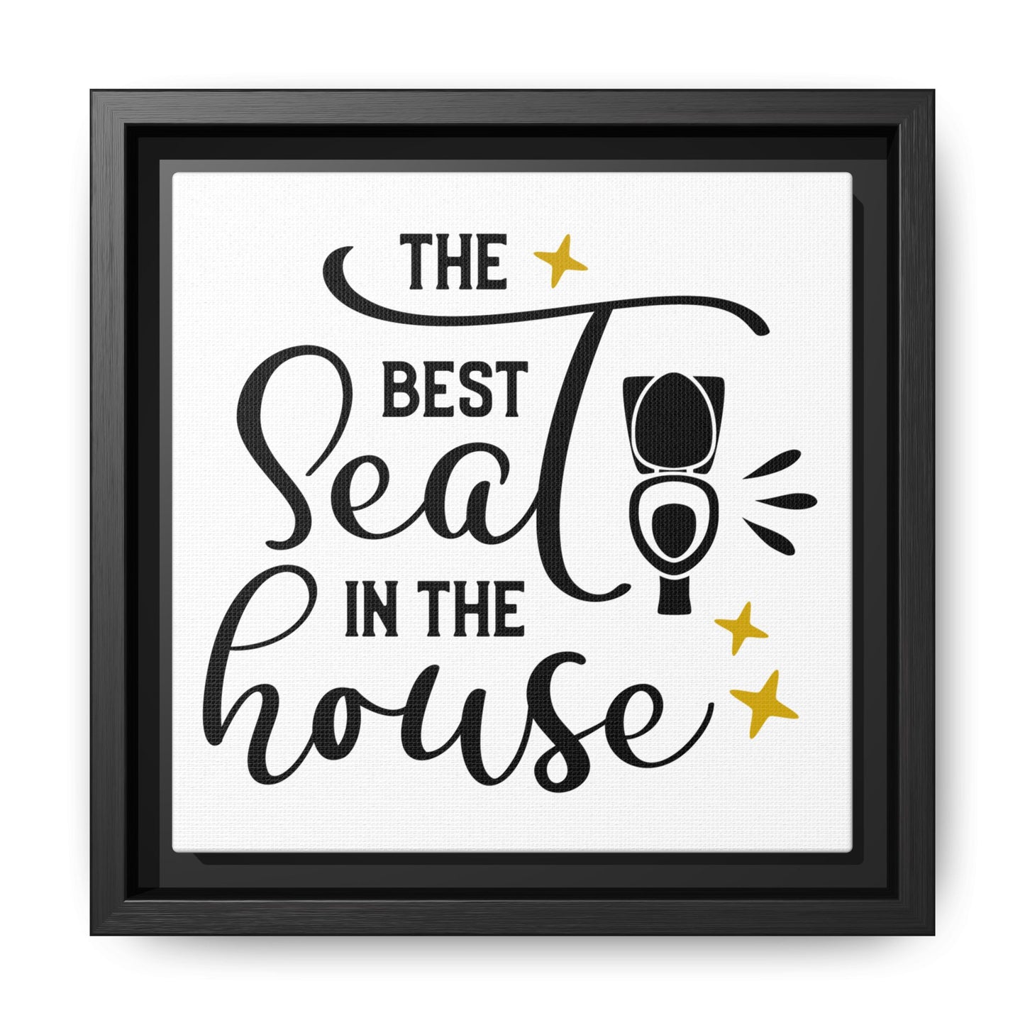 The Best Seat In The House Framed Canvas Bathroom Art