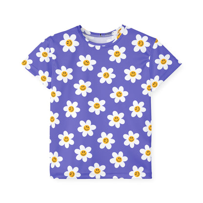 Floral Smile Design Kids Sports Jersey