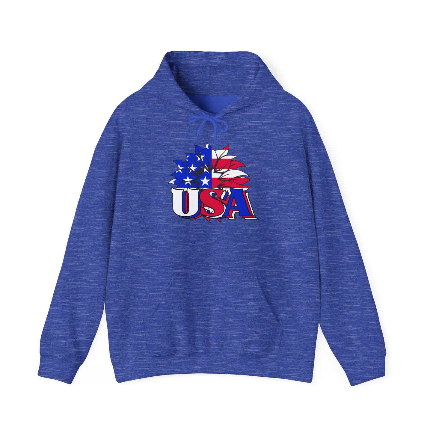 USA Red White & Blue Sunflower Heavy Blend™ Hooded Sweatshirt