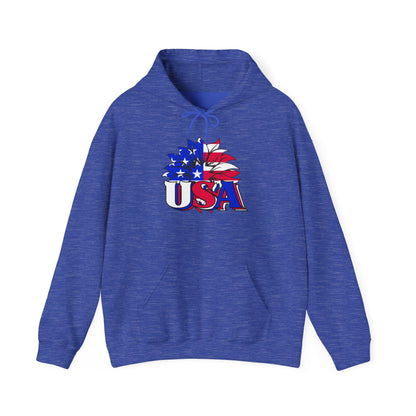 USA Red White & Blue Sunflower Heavy Blend™ Hooded Sweatshirt
