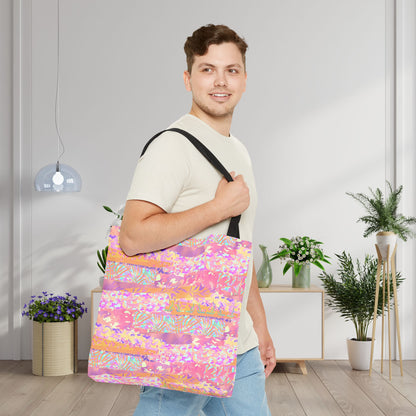 Wild Tropic Collage Canvas Tote Bag