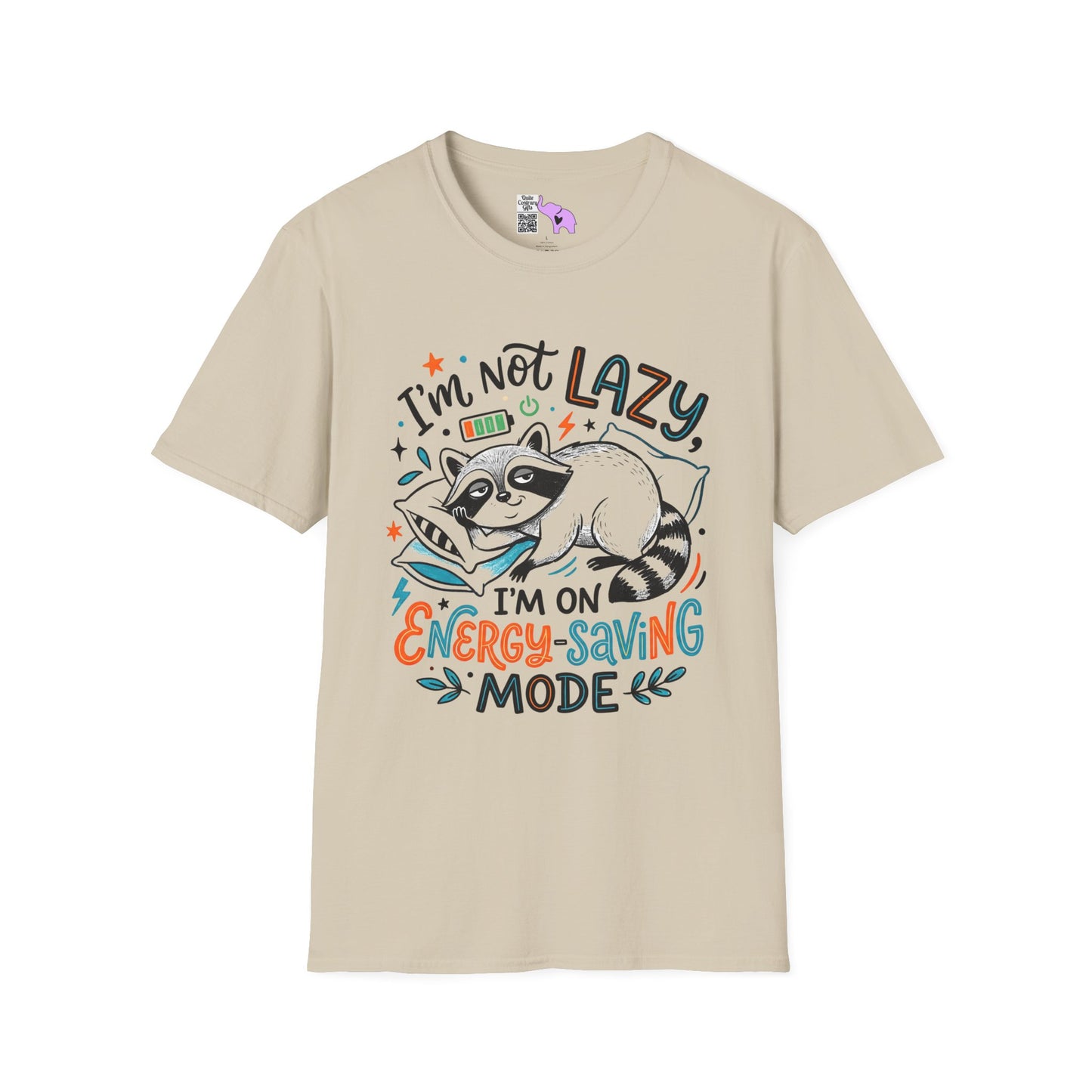 ""I'm Not Lazy,""I'm On Energy Saving Mode (Racoon) Adult T-shirt