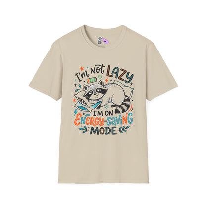 ""I'm Not Lazy,""I'm On Energy Saving Mode (Racoon) Adult T-shirt