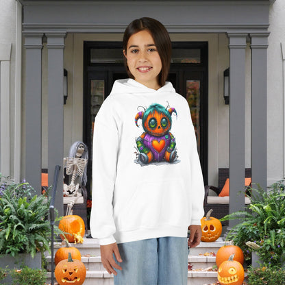 Patchwork Pumpkin Heart Youth Heavy Blend Hoodie