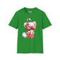 Candy Cane Kitten Adult T-shirt
