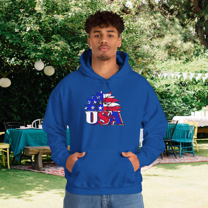USA Red White & Blue Sunflower Heavy Blend™ Hooded Sweatshirt