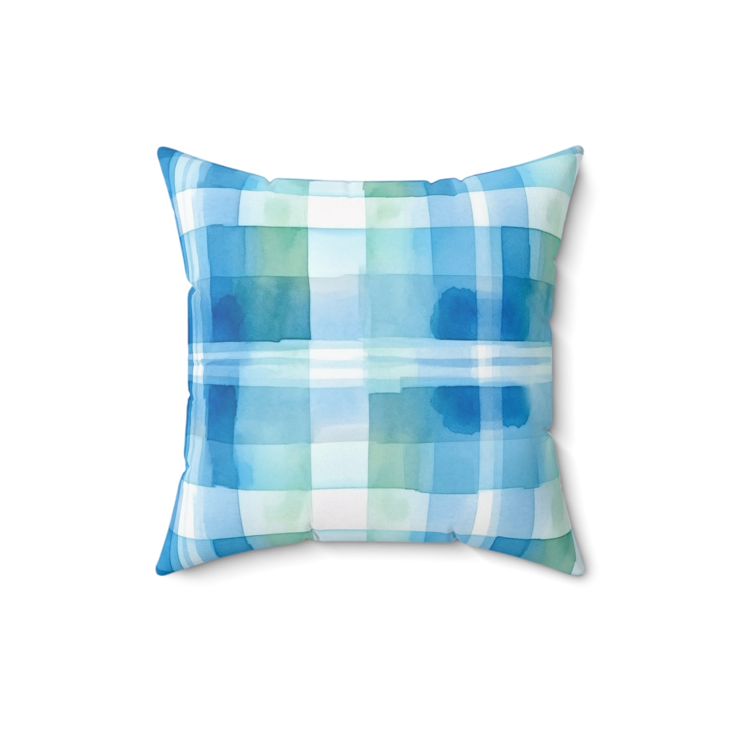 Ocean Sunset Plaid Throw Pillow