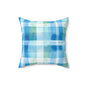 Ocean Sunset Plaid Throw Pillow