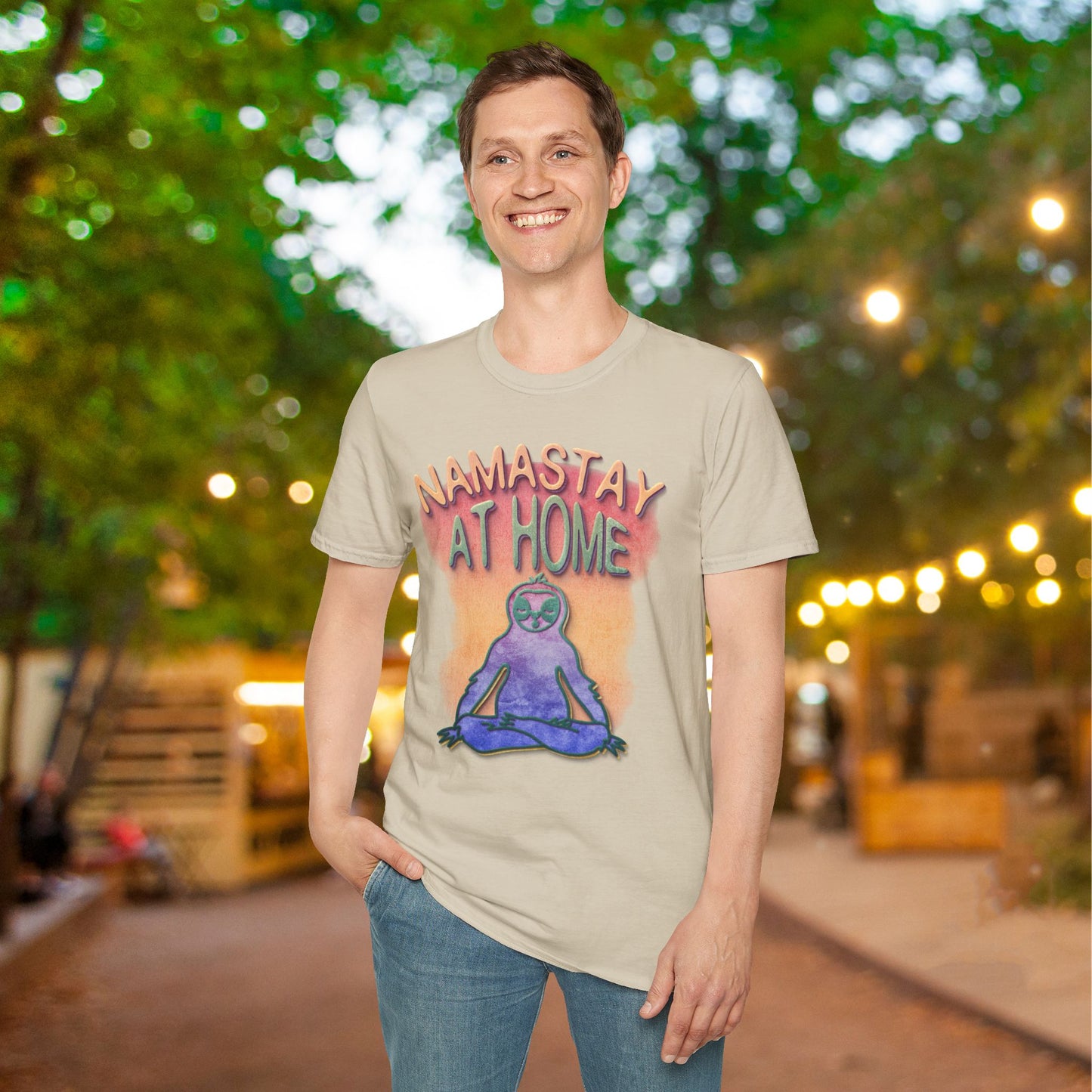 Namastay At Home Adult T-shirt