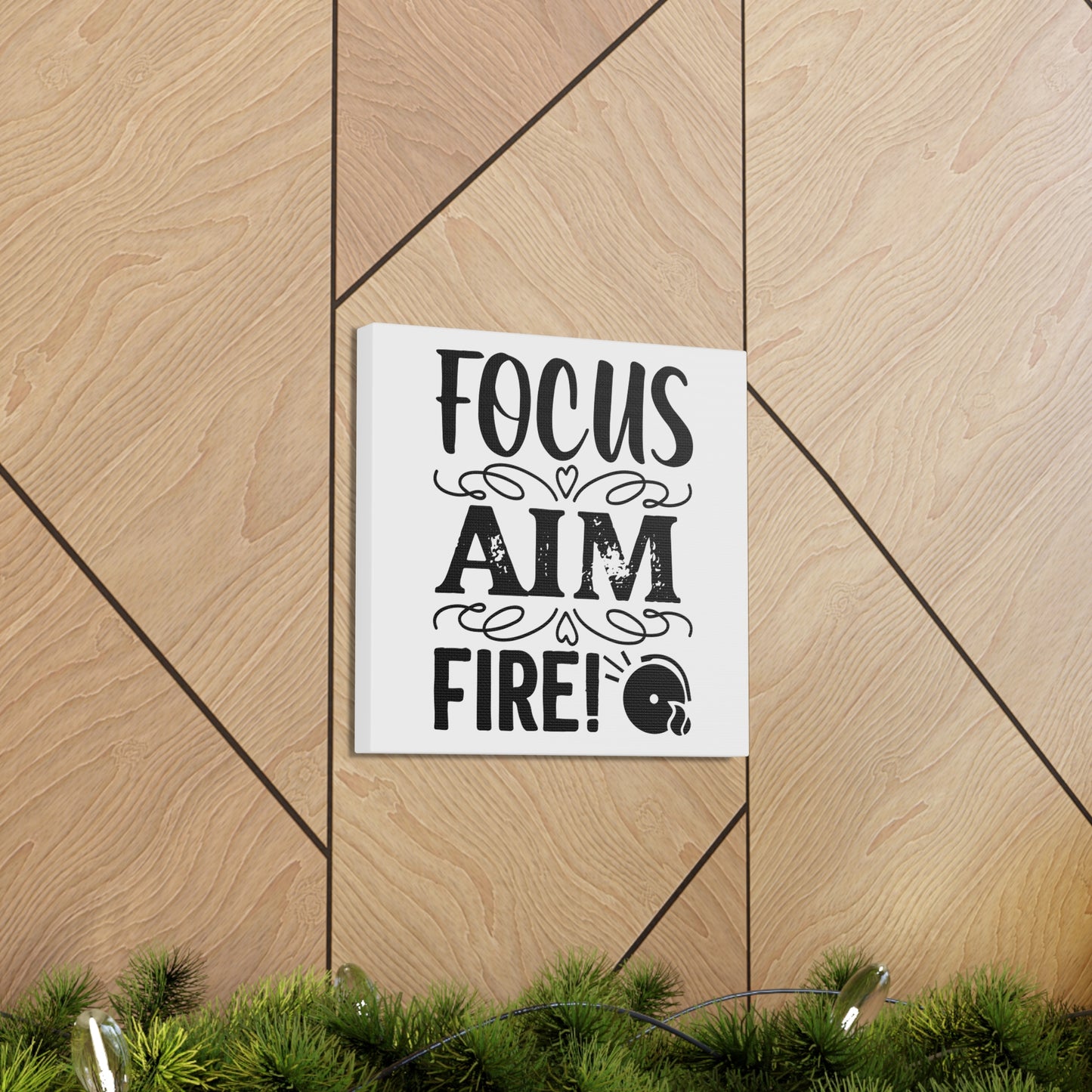 Focus Aim Fire Canvas Square Wraps w/o Frame