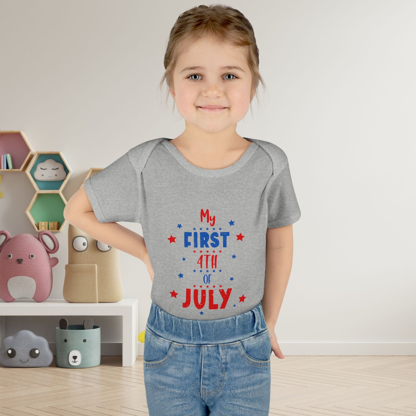 My First 4th of July Baby Rib Bodysuit