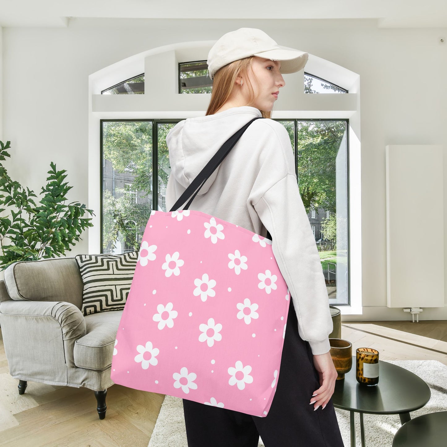 Pretty Petals & Dots Canvas Tote Bag