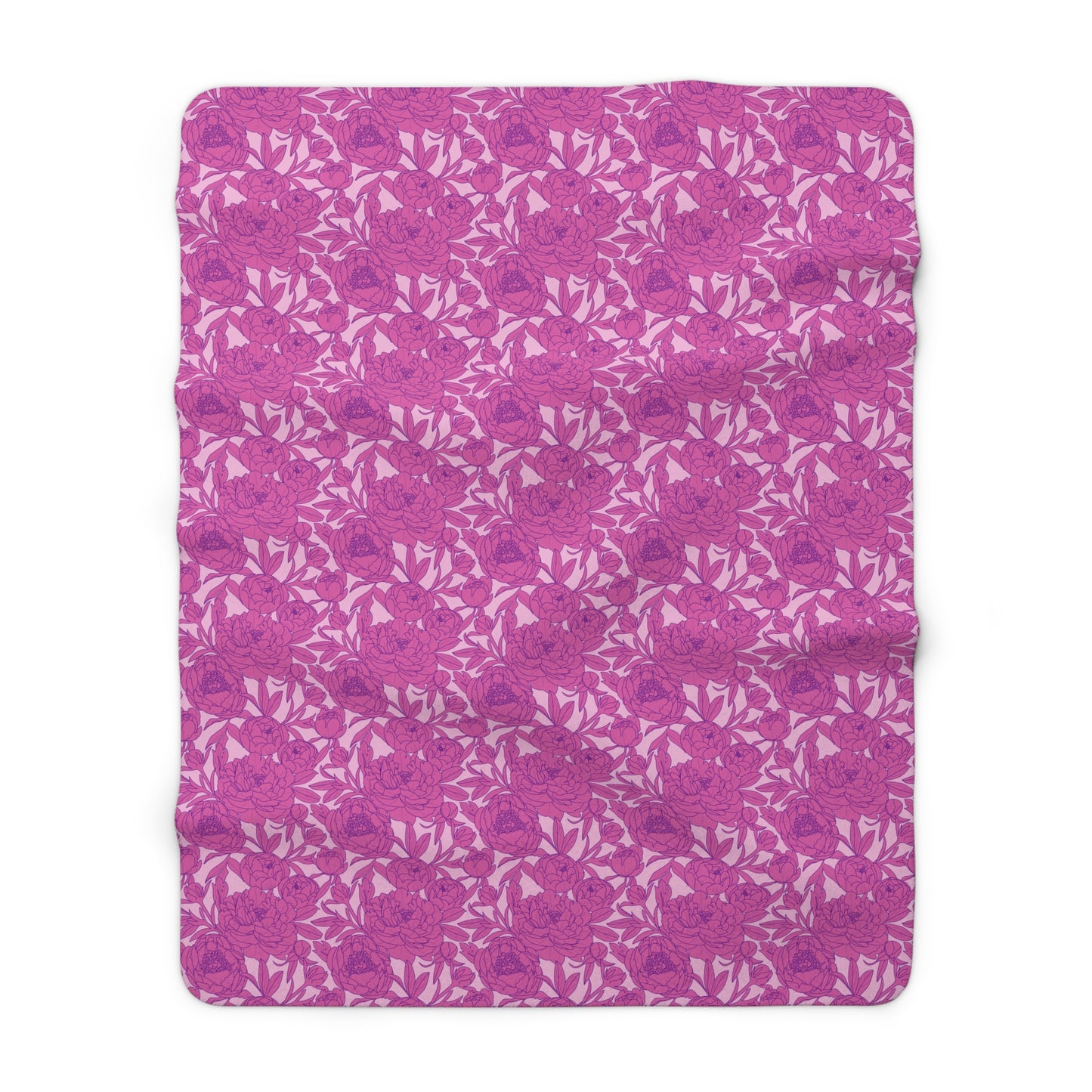 Blush Peony Garden Fleece Blanket