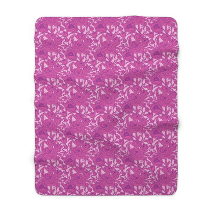 Blush Peony Garden Fleece Blanket