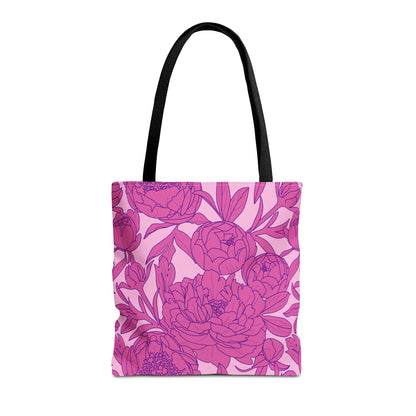 Blush Peony Garden Canvas Tote Bag