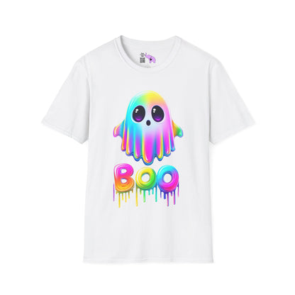 Neon Ghostly Boo Adult T-shirt