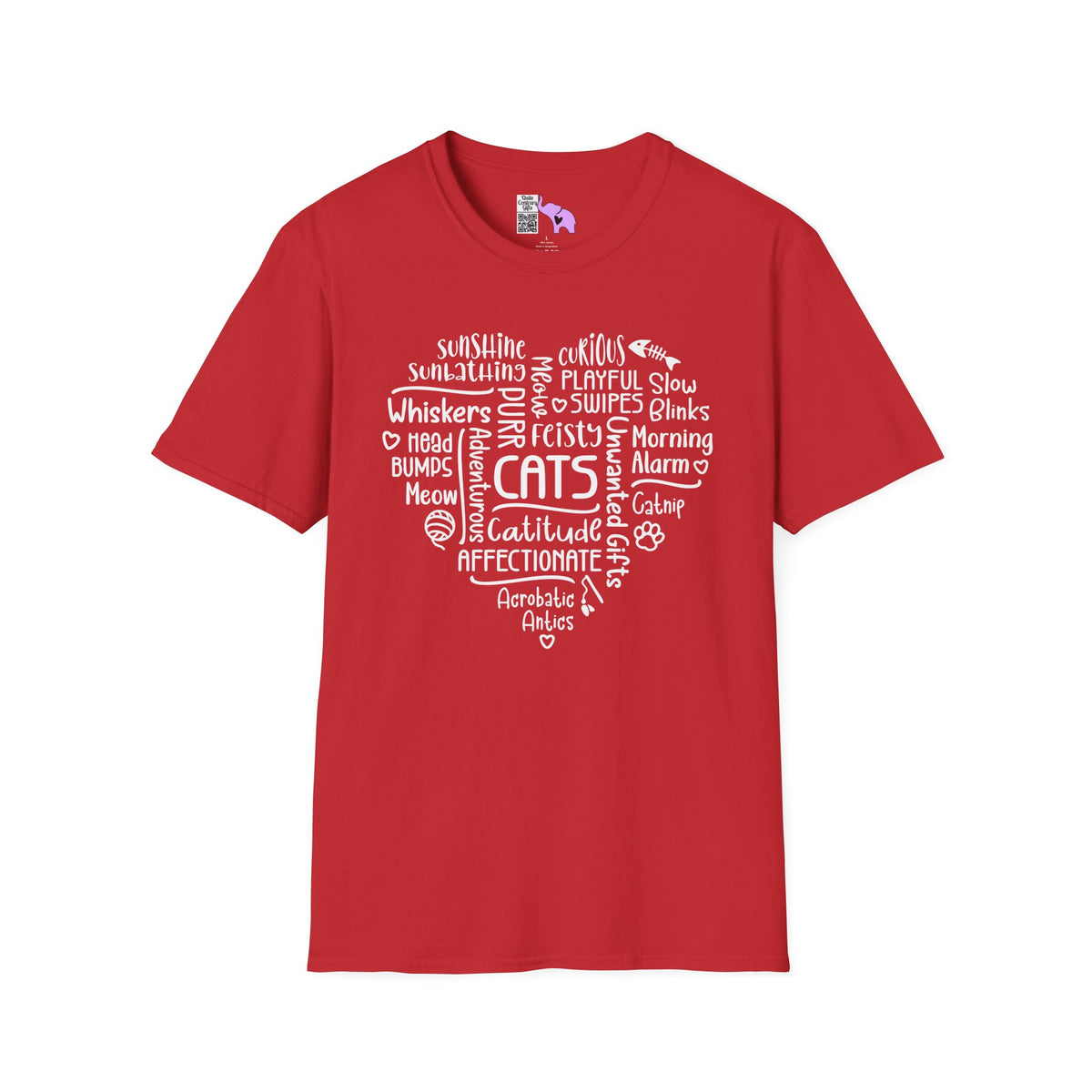 A Cat's Heart Adult T-shirt